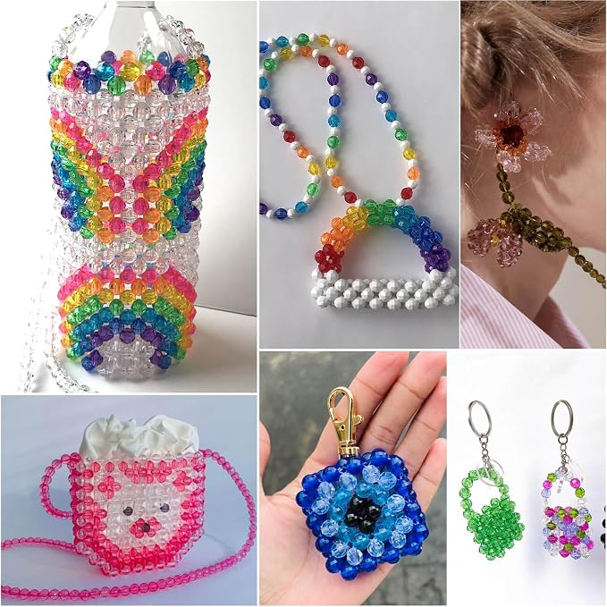 PAXCOO 1820Pcs Crystal Acrylic Beads Faceted Bicone Gem Beads - Image 7