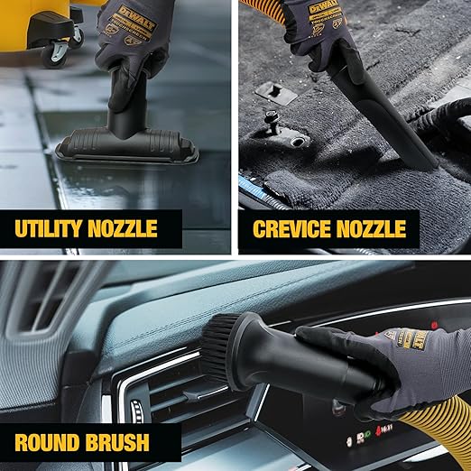 DEWALT 6-Gallon STEALTHSONIC Ultra Quiet Poly Shop Vacuum Wet and Dry, 5 Peak HP Noise Reduction Wet/Dry Vac for Jobsite, Workshop, and Garage, DXV06P-QTB