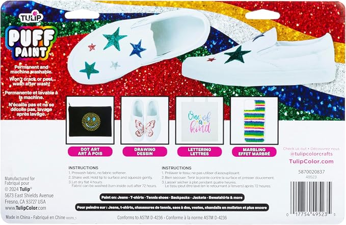 Tulip Glitter Puff Paint Pack, Permanent Multi-Surface Craft Paint - Image 6