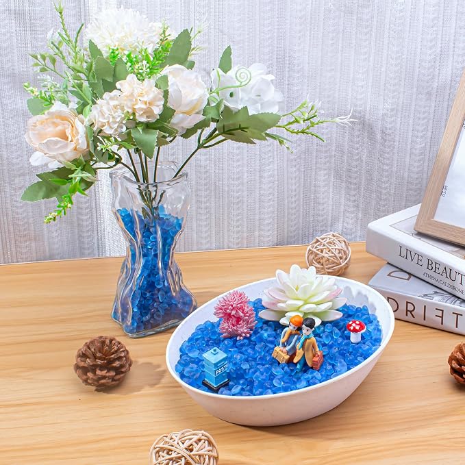 Keedolla 0.5 Lb Blue Glass Aquarium Rocks Fish Tank Gravel Bulk Polished - Image 7