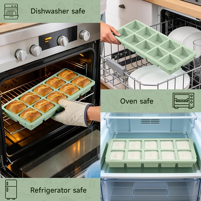 Ice Cube Tray with Lid – 3 Pack 2 Tbsp Ice Trays - Image 5