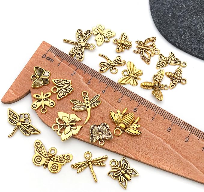 WOCRAFT 60pcs Antique Gold Butterfly Bracelet Charms - Image 4