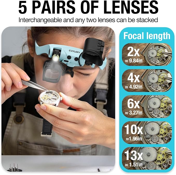 COYLAPY Magnifying Glasses for Close Work, Jewelers Magnifying Glass - Image 3