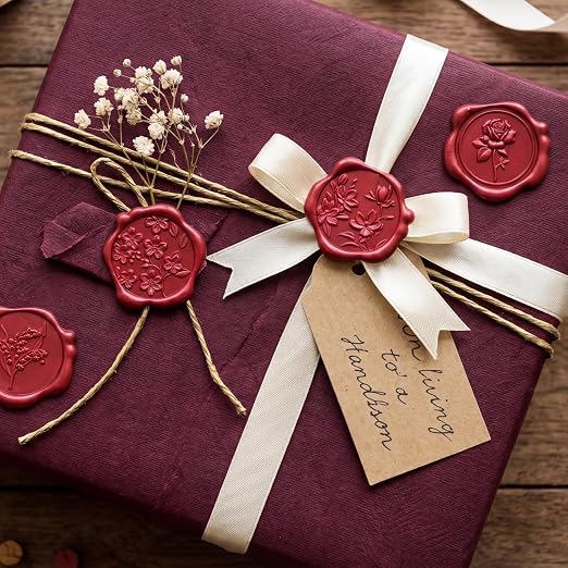 WSICSE 60Pcs Wax Seal Stickers, Wedding Invitation Envelope Seal Stickers - Image 6
