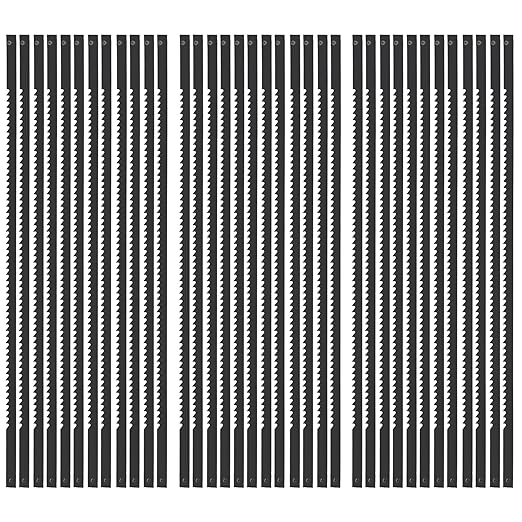 5 Inch Pin End Scroll Saw Blade 15 TPI for Wood, High Carbon Steel 36 Pack