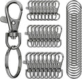 100PCS Swivel Snap Hooks with Key Rings, Premium Metal Swivel Lobster Claw by Sucrown