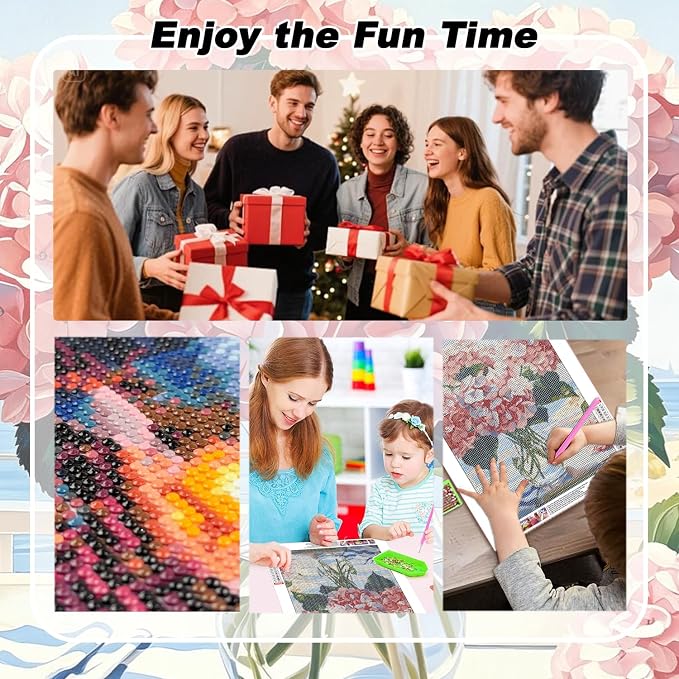 VeGuude Diamond Art Kits for Adults, Full Drill Hydrangea Flowers Diamond - Image 9