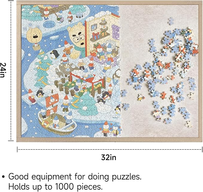 1000 Pieces Puzzle Board, 31.5x23.6 Felt Puzzle Storage Mat | Portable surface - Image 3