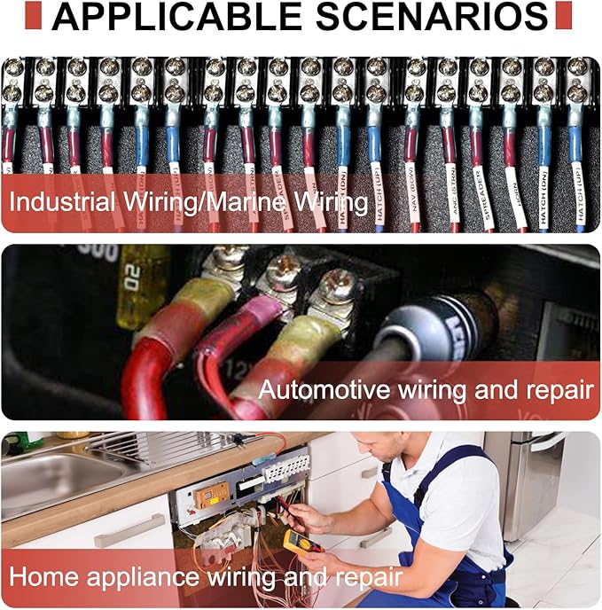Crimping Tool Kit - 180pcs Heat Shrink Connectors-Tinned Red Copper Insulated, Ideal for Home Electrical Repairs and Marine Wiring - AWG20-10, Waterproof Wire Connectors
