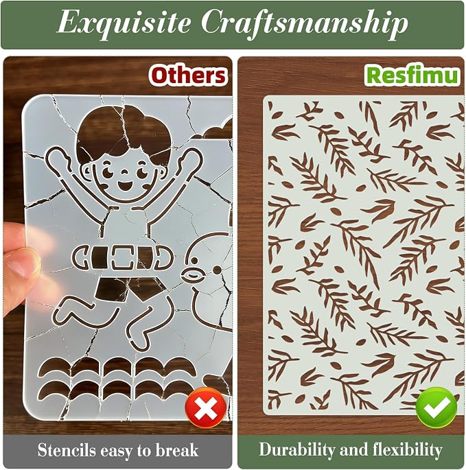 Texture Stencils for Crafts Reusable 12Pcs Stencils | DIY Art Painting Stencil - Image 3