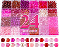 XSEINO About 1200PCS 6mm Glass Beads Bracelet Making Kit, 24 Assorted Red and by XSEINOiscreating%EF%BC%81