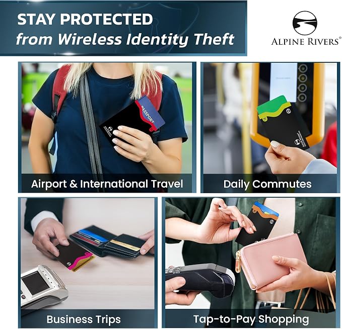 Alpine Rivers RFID Blocking Sleeves, Credit Card Protector, Passport Sleeve | - Image 6