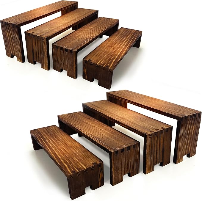 Yikaroeli Large Wood Display Risers Wooden Cupcake Stand Cake Stands Dessert by Yikaroeli