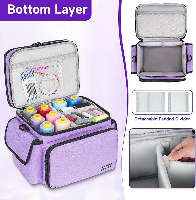 LEFOR·Z Sewing Supplies Organizer Storage Bag, Double-Layer Protable Travel - Image 4