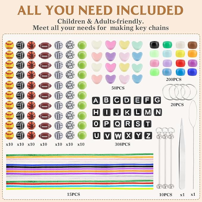WoBiogHo 675 PCS DIY Keychain Making Kit - Image 2