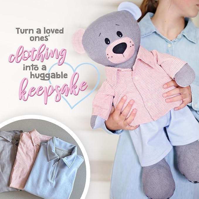kullaloo Memory Bear Sewing Pattern & Fabric Kit Sew Cuddly teddys and Turn - Image 2