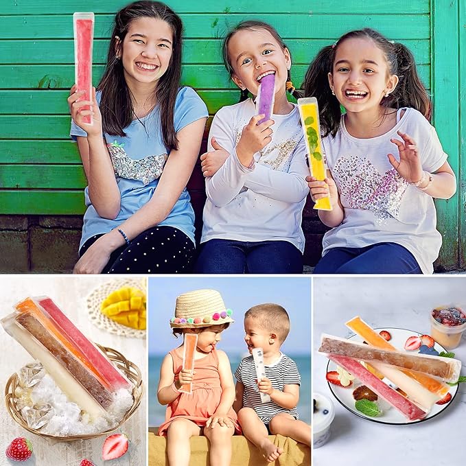 FEBSNOW 120 Disposable Ice Popsicle Mold Bags Freezer Tubes - Image 5
