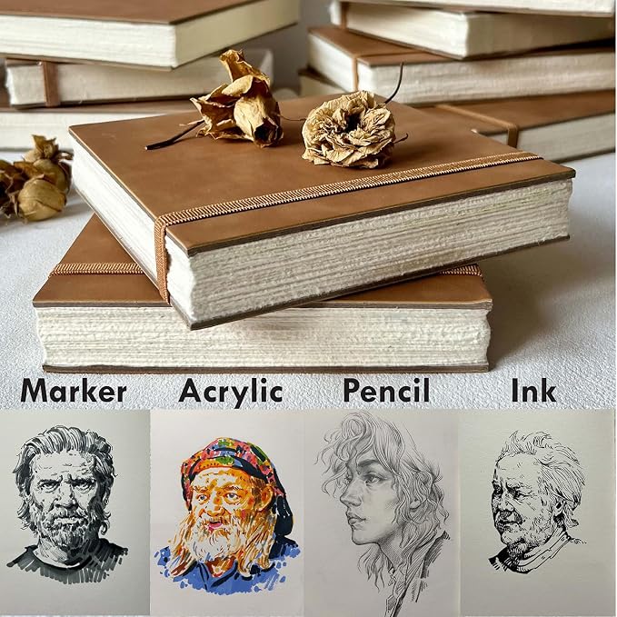 tumuarta Deckle Edge Paper Sketchbook, 92 LB, 150 GSM, 80 Sheets Mixed Media - Image 4