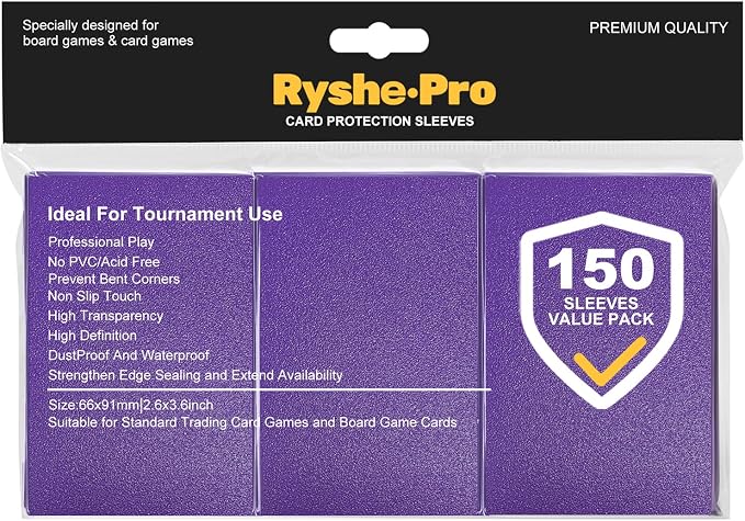 Premium Card Sleeves, 150 Sleeves 2.6''x3.6'' Compatible by RyshePro
