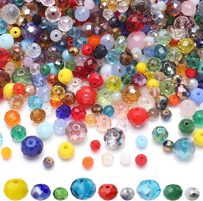 Mixed 4/6/8mm Round Rondelle Beads 1000pcs Lampwork Briolette Glass Crystal by KINGSHINE