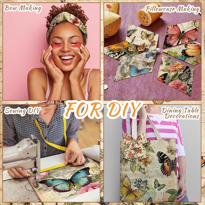 Hosuly 40 Pcs Vintage Butterfly Jelly Fabric - Image 6