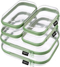 6 Pack Green Clear Hard Shell Beauty Organizer, 1.2mm Heavy Duty Crush-Proof by Unknown
