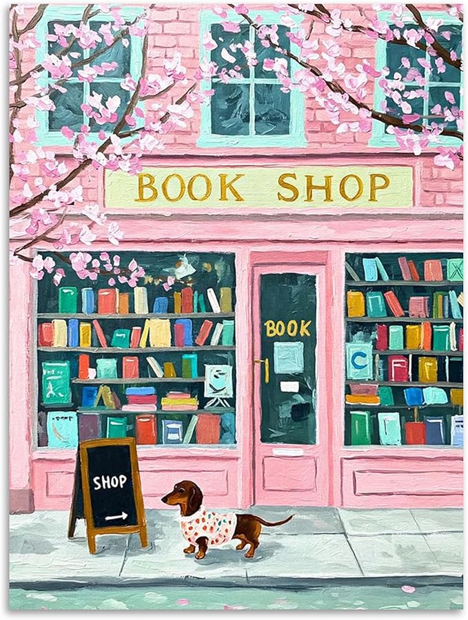 Book Shop Diamond Art Kits for Adults Beginners 12x16 in, DIY Craft Gift | by Kalonyth