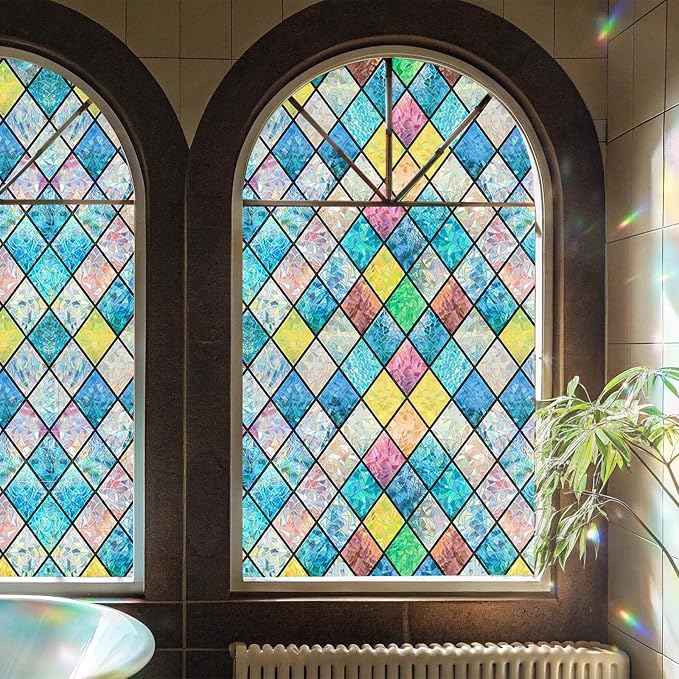 ADD.HERES Window Privacy Film, Stained Glass Decorative Static Cling, Removable - Image 2