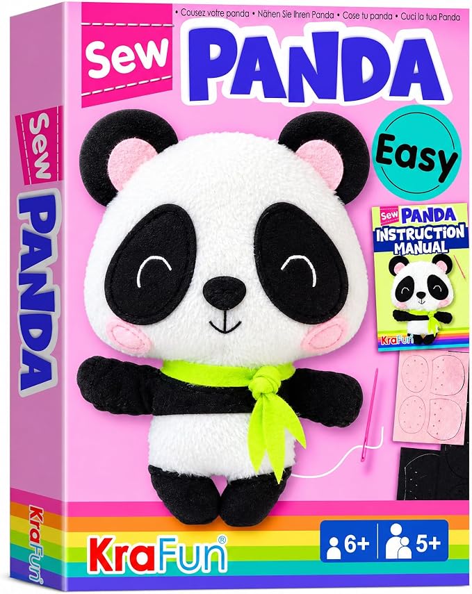 KRAFUN Panda Sewing Kit for Kids Ages 8-12 by FunCreativeArtsCraftKits