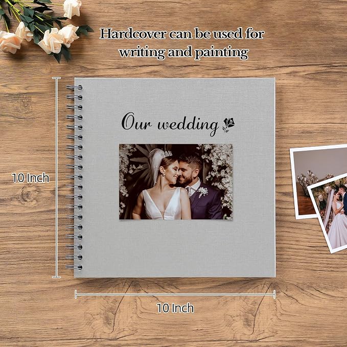 potricher 10 x 10 Inch DIY Scrapbook Album 40 Pages Hardcover Kraft Paper Scrap - Image 2