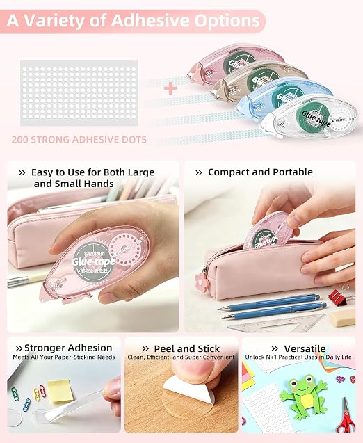 FUNSKY 4 Pack Double Sided Tape Roller - Image 8