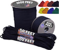BORED? PARACORD! 550 lb Paracord - Ideal for Crafting, Camping, DIY Projects, Active & Military Outdoors - Strong Survival Rope - Tactical Parachute Cord Type III - Black 100 Feet