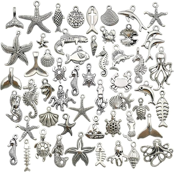 Youdiyla 100pcs Summer Beach Charms Collection, Bulk Marine Sea Animal Life by Youdiyla