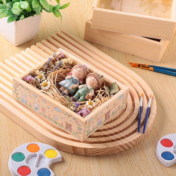 Thyle 12 Pcs Unfinished Wood Display Boxes - Image 4