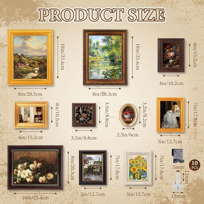 Mifoci 10 Pcs Gallery Vintage Frame Set - Image 3