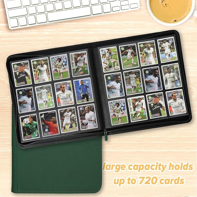 12 Pocket Ringless Side Loading Trading Card Binder, 720 Cards PU Fixed Page - Image 5