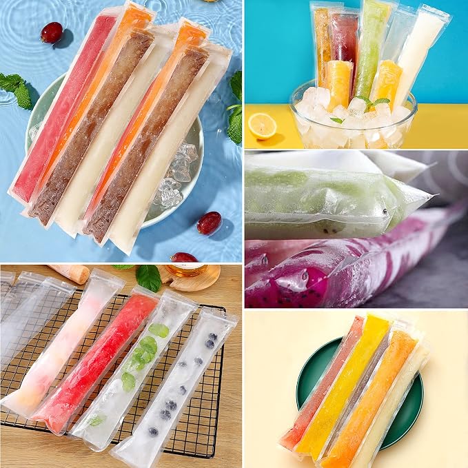 FEBSNOW 160 Pcs Disposable Ice Pop Bags Popsicle Molds - Image 5
