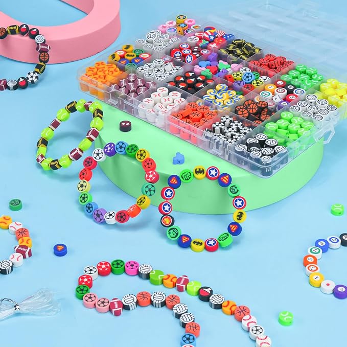 Gionlion Sports Polymer Clay Beads Bracelet Making Kit, Clay Beads - Image 2