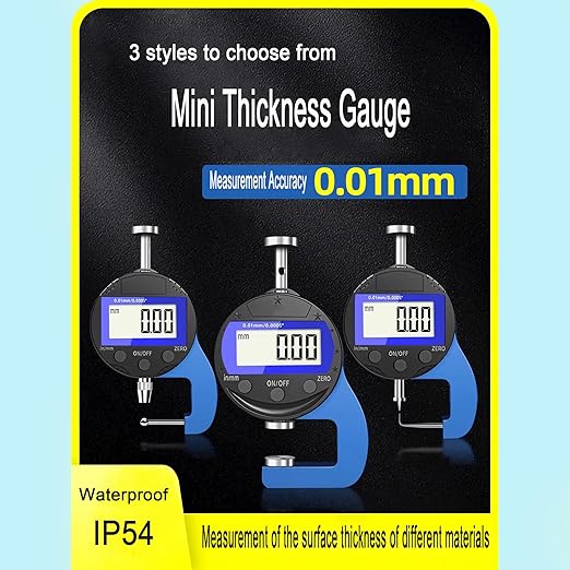 Digital Micrometer Measuring IndicatorMeasuring Range 0-10mm0.0005''/0.01 mm Measuring Indicator, Digital Thickness Gauge, for Hollow Tubes, Round Tubes Products, etc.（JT）