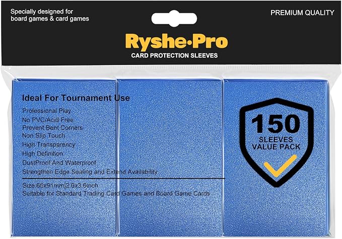 Premium Card Sleeves, 150 Sleeves 2.6''x3.6'' Compatible by RyshePro