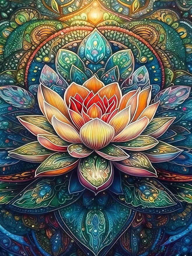 CHWGLFGG Mandala Lotus Diamond Painting Kit by CHWGLFGG