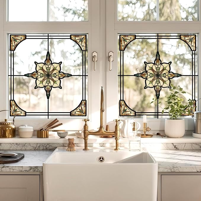 ADD.HERES Window Stickers, ‌Stained Glass Window Privacy Film, UV Blocking - Image 5