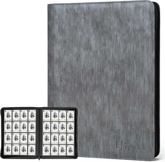 Card Binder 16 Pocket, Premium 1024 Double Sided Pocket Collection Binder by Hijvxk