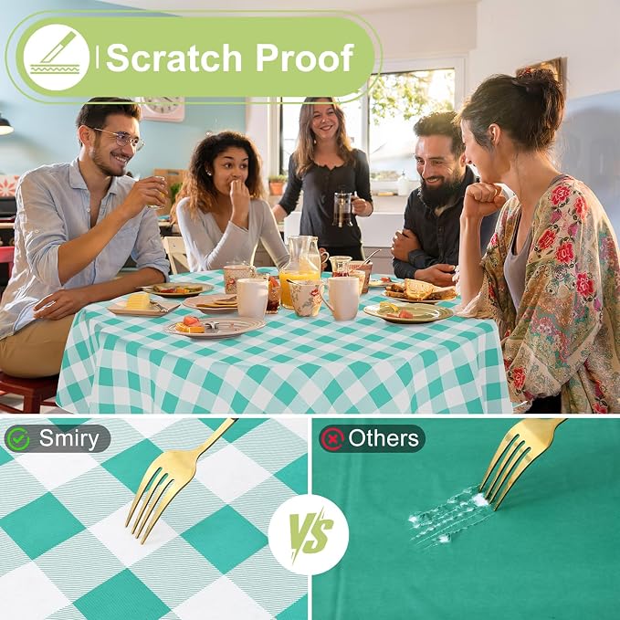 Smiry Plastic Table Cloth, Waterproof Vinyl Tablecloth - Image 5