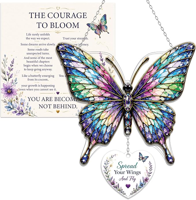 Devory Butterfly Suncatchers for Windows, 4 Inch Acrylic Decorative Hanging by DEVORY