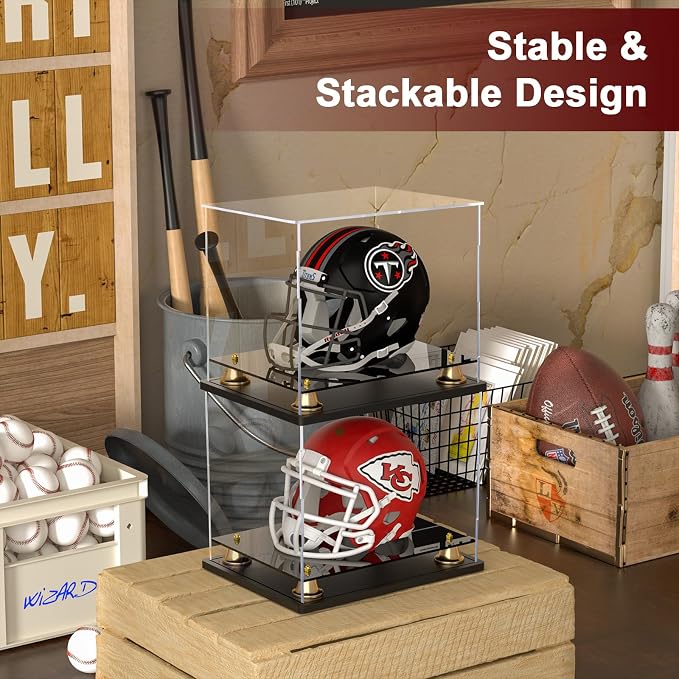Mini Football Helmet Display Case Self-Assembly Dustproof Acrylic Display Case - Image 3