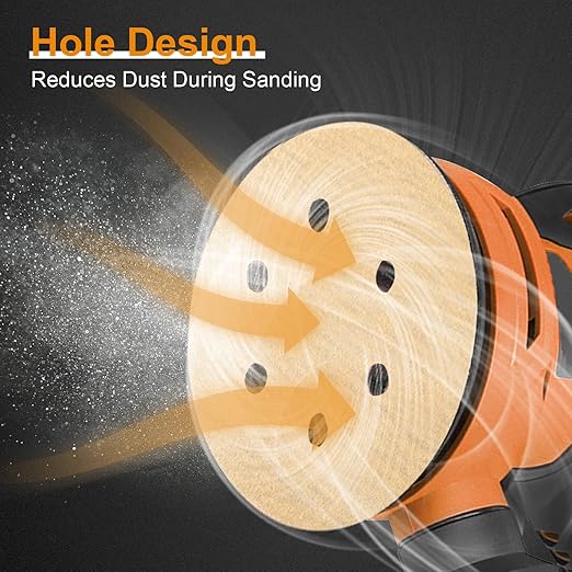80 PCS 6 Inch Sanding Discs 80 Grit, 6 Hole Hook and Loop Round Sandpaper for Random Orbital Sander
