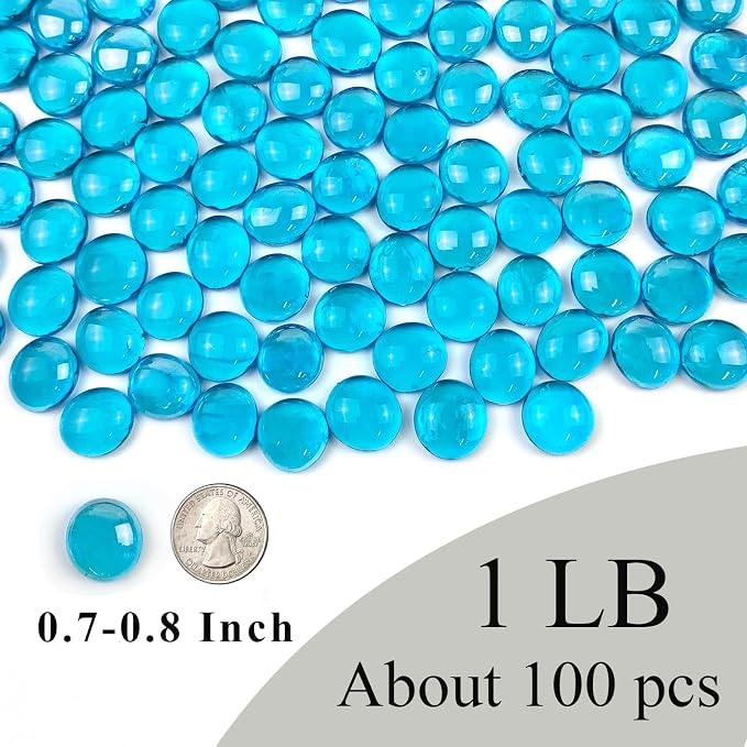 FANTIAN 1 lb Blue Flat Glass Marbles - Image 2