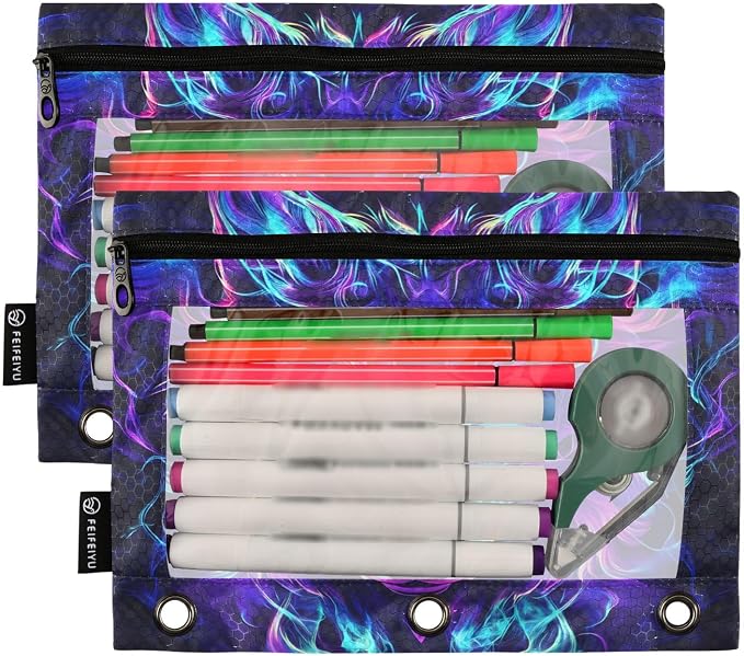 Mystical Wolf Face Pencil Pouch - Image 2