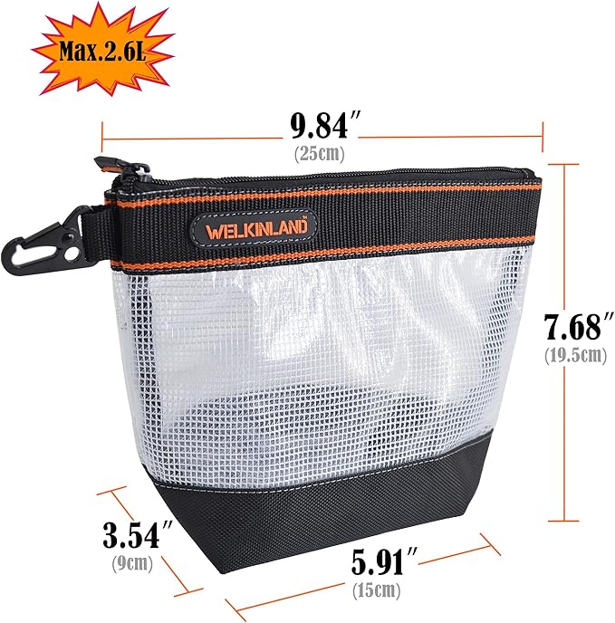WELKINLAND 10-Inch Clear Tool Pouch Organizer - 4 Pcs Zipper Tool Bags